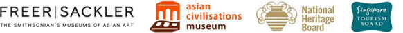 logos for Freer | Sackler, asian civilisations museum, National Heritage Board, Singapore Tourism