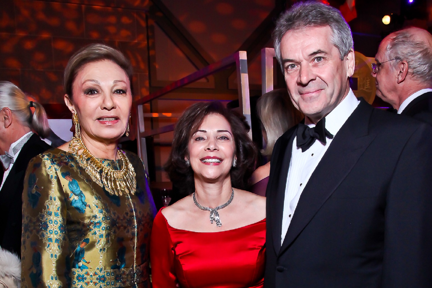Her Majesty Farah Pahlavi, Lady Westmacott, and His Excellency Sir Peter Westmacott, Ambassador of the United Kingdom (Tony Powell)