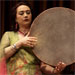  Mamak Khadem plays the daf, an ancient frame drum used in Persian classical music