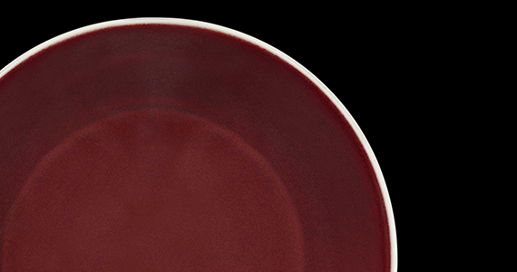 detail, red lacquer dish