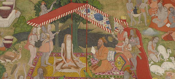 Detail, Mughals Visit an Encampent of 'Sadhus'