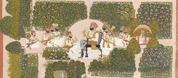 detail from Akhairaj with Courtiers and Musicians in a Garden
